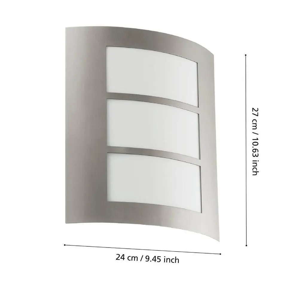 EGLO City Wandlamp - E27 - RVS/Kunststof - Wit/RVS