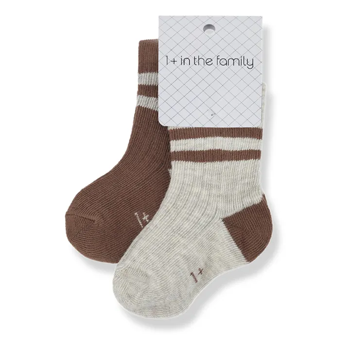 1+ in the family Chaussettes Rodolfo Rayées | Chocolat