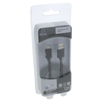 Q-link datakabel 2.0 USB-A MA type-C 1.5 meter zwart