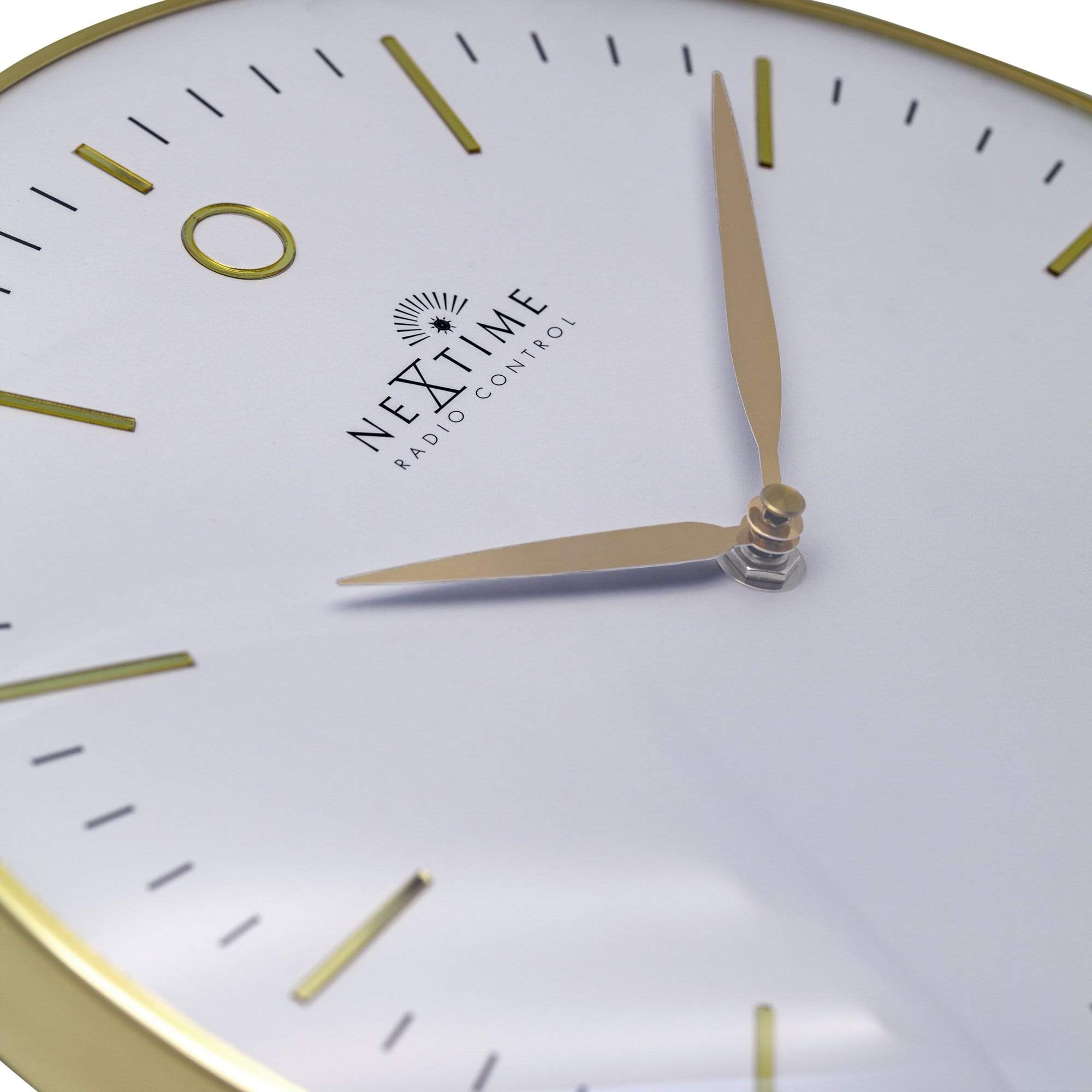 NeXtime - NeXtime - Design Wandklok - Radio controlled -  Goud|Wit -