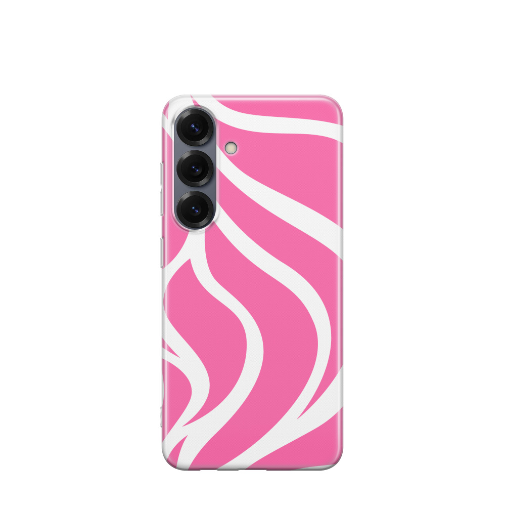 Samsung Galaxy S25 Gummi Hülle Wellen der Natur 3 - Pink