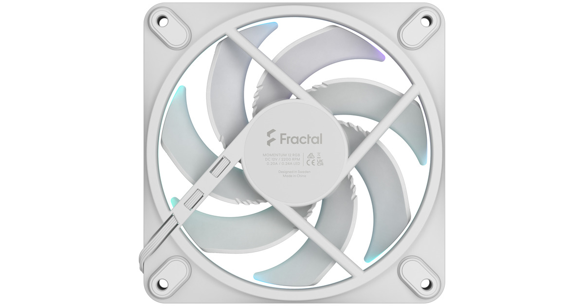 Fractal DesignMomentum 12 RGB case fan  (Wit, 120 x 120 x 25 mm, PWM)