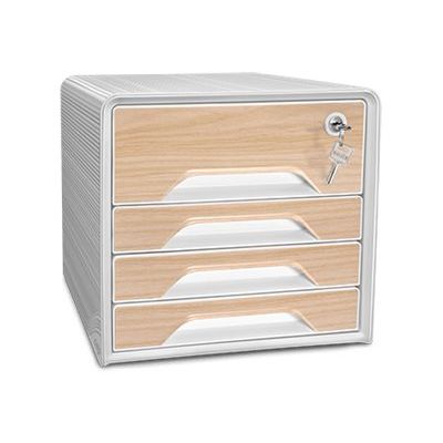 CEP Smoove - Module de classement 4 tiroirs - blanc/hêtre