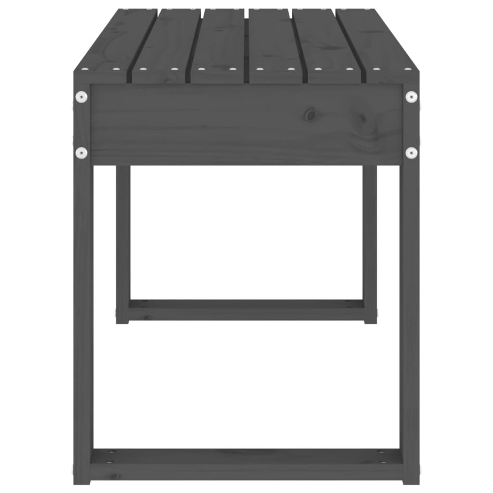 Banc de jardin gris 80x38x45 cm bois massif de pin