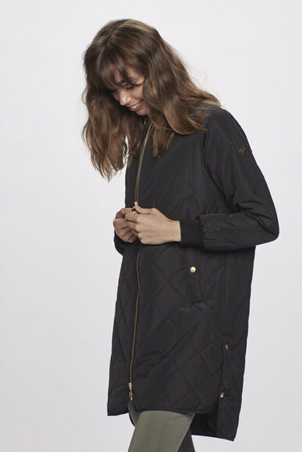 H2O Rubina Quilted lang overgangsjakke Sort