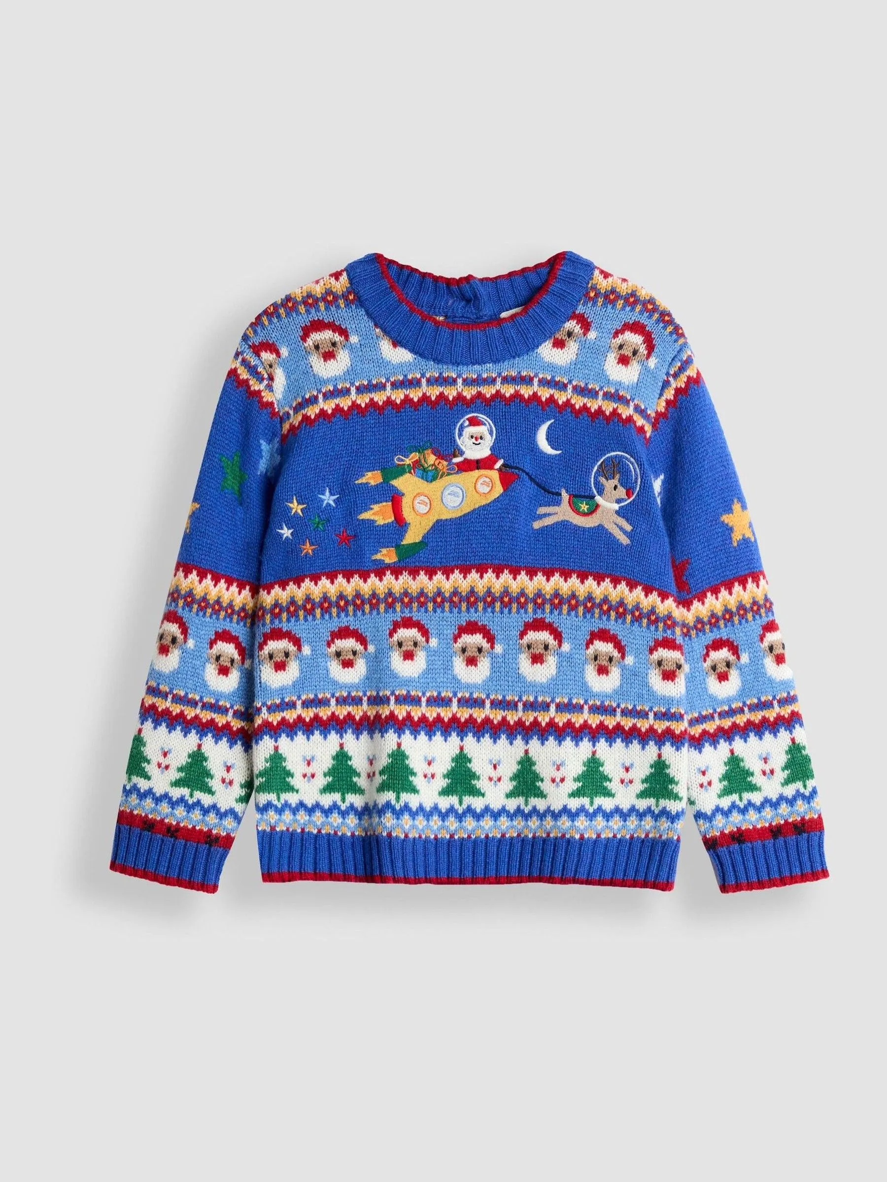 Jojo Maman Bébé kersttrui met fairislepatroon
