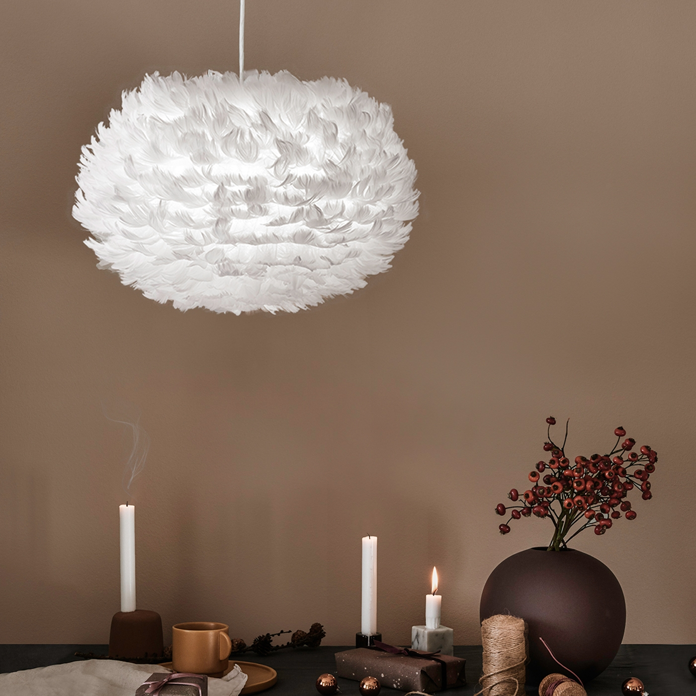 Hanglamp EOS Large Ø65cm + koordset wit Wit