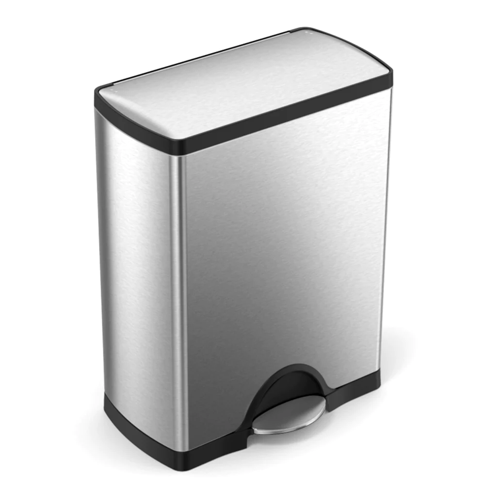 Poubelle rectangulaire à pédale double compartiment 46L Code H et V in