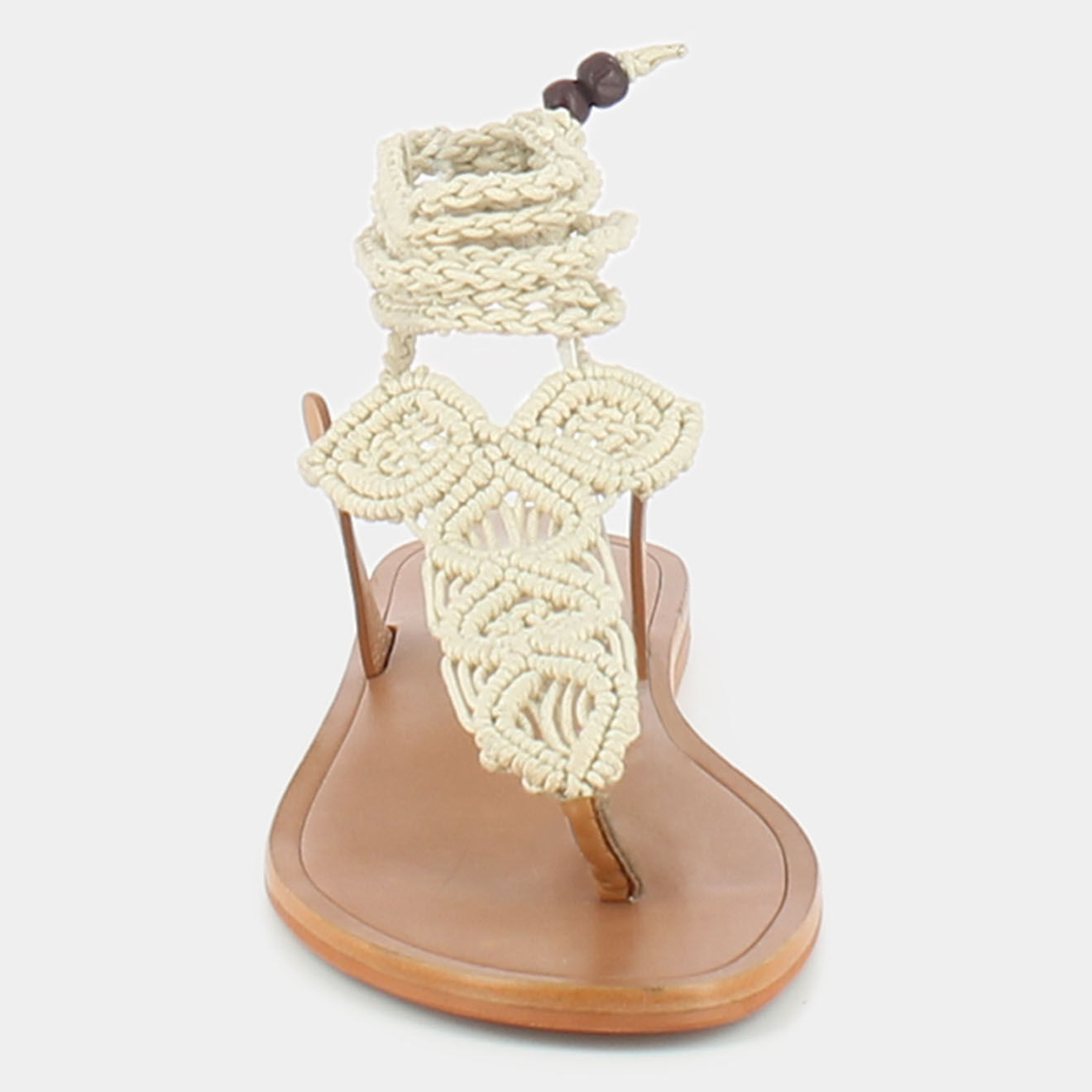 Jonak Sandales plates en Cuir Washington camel