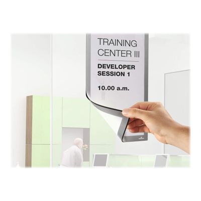 Durable Duraframe - Cadre d'affichage adhésif repositionnable - A4 - argent