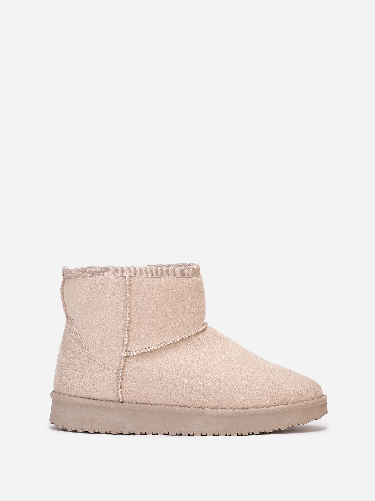 Boots basses en suédine fourrées- Beige