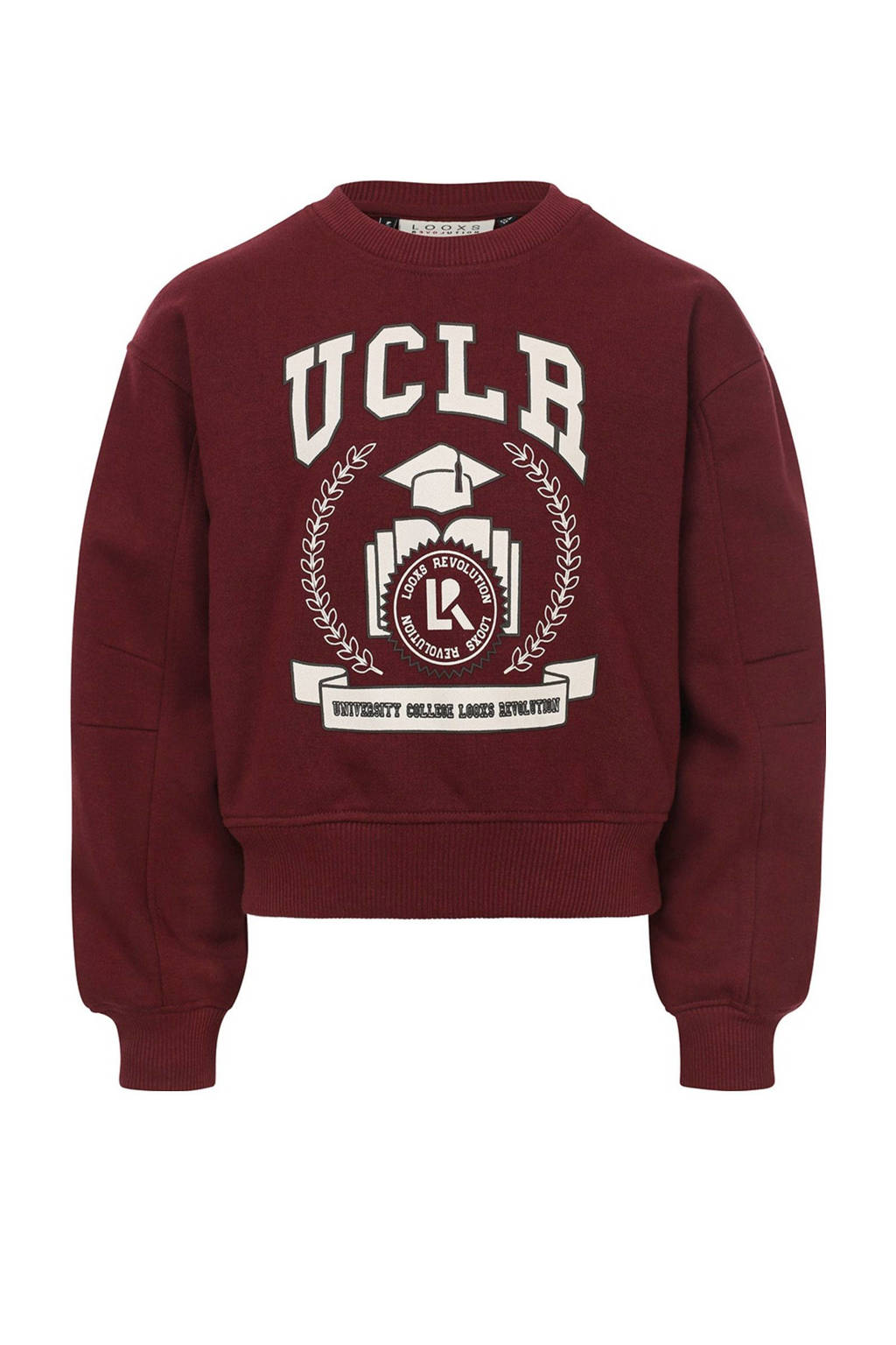 LOOXS sweater met printopdruk wijnrood