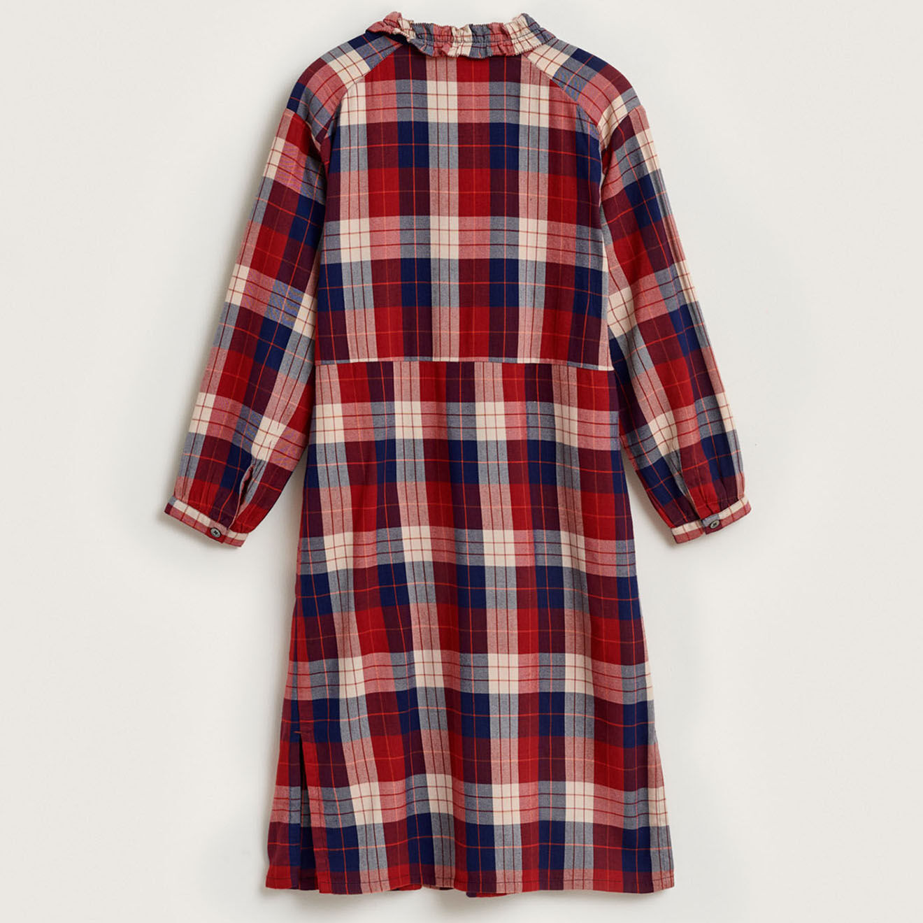 Bellerose Robe Icon à carreaux en Coton mélangé rouge/bleu