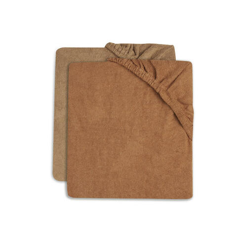 Lot de 2 Housses Matelas à Langer Éponge 50x70cm Caramel/Biscuit - JOLLEIN