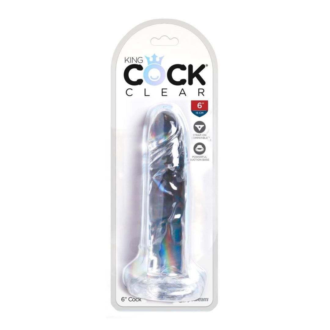 Naturdildo mit Saugnapf 6 Clear“ | Kompatibel mit Strap-on | King Cock