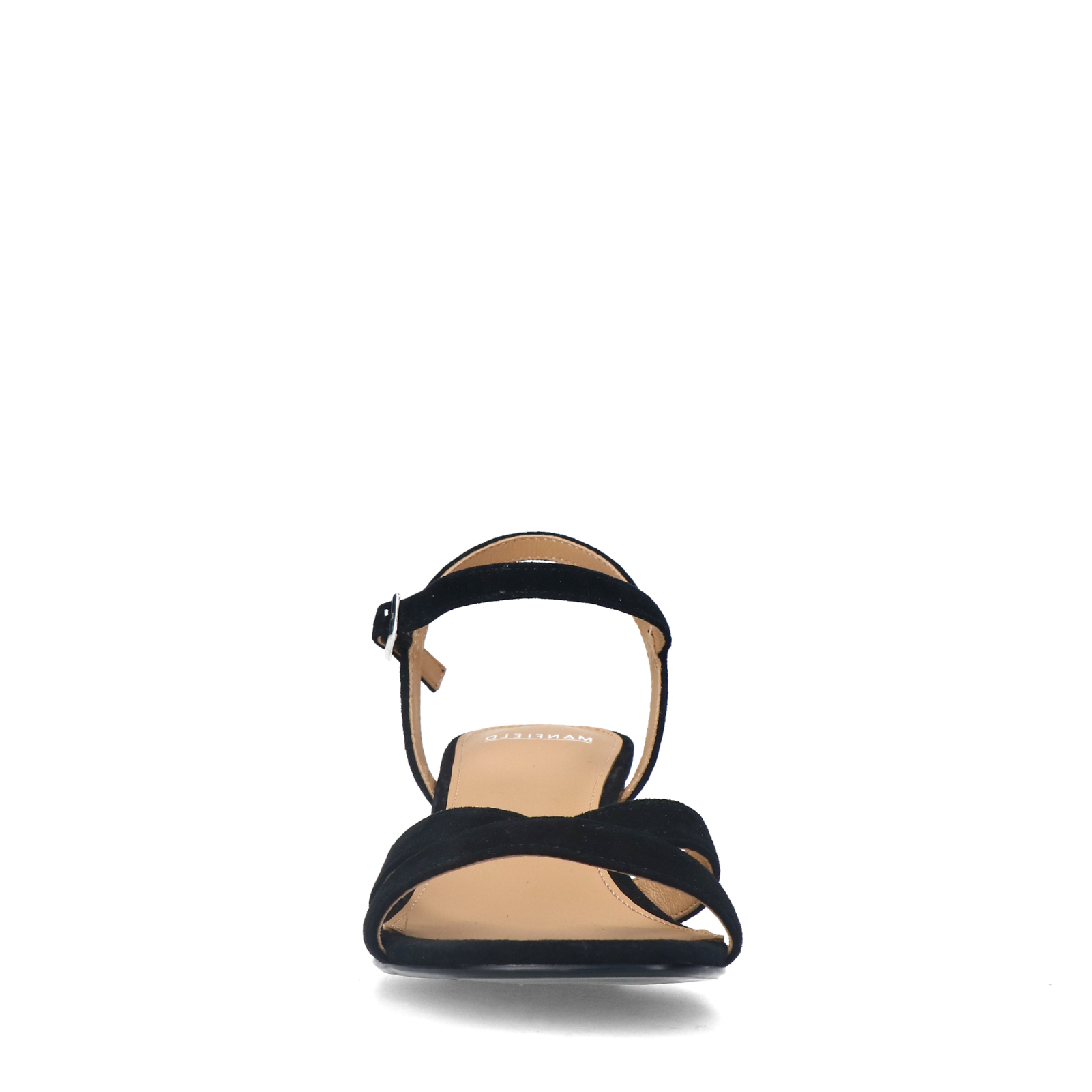 Zwarte suède sandalen met hak