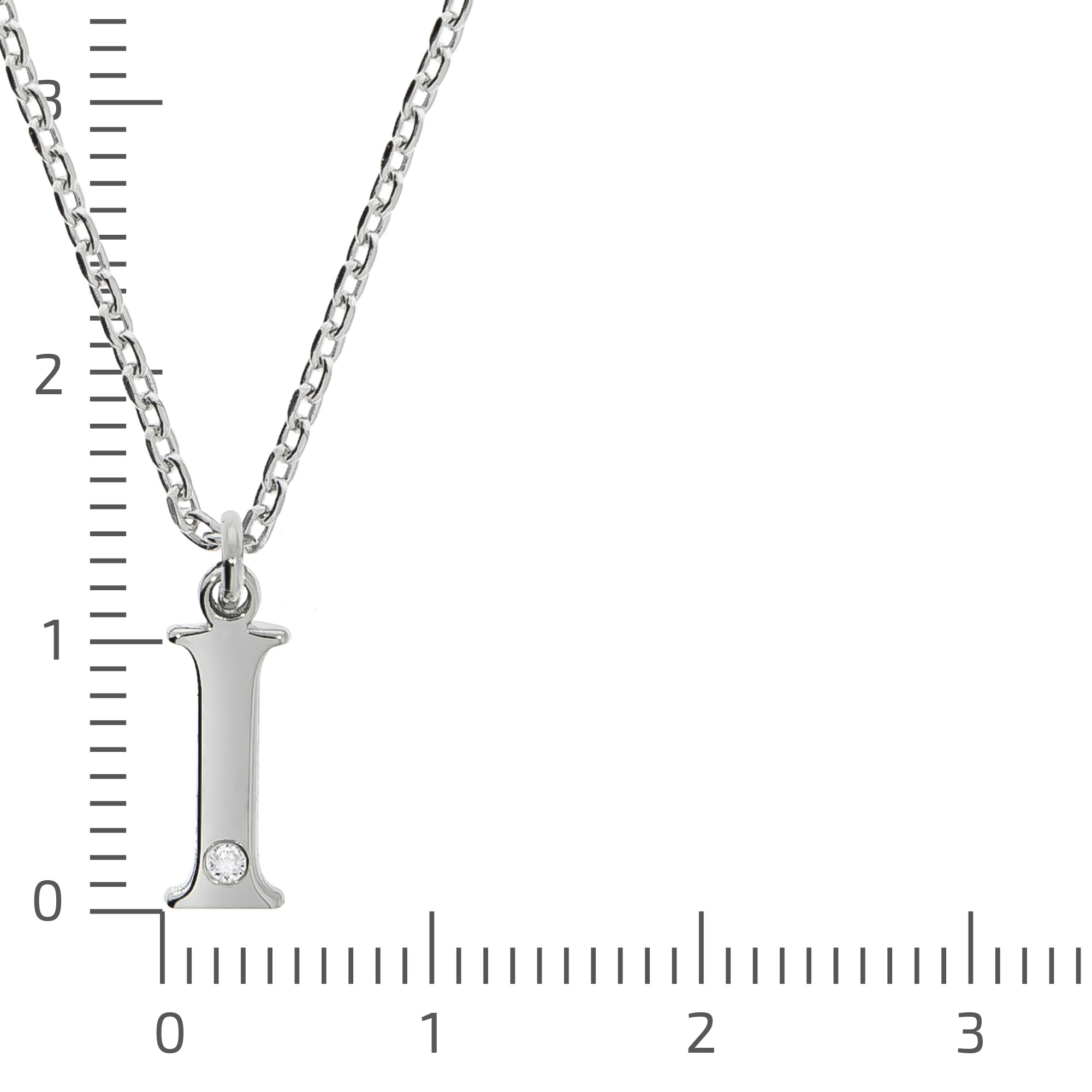 Diamonds by Ellen K. Halskette Silber 925 mit 1x Diamant 0,008ct. Buchstabe I