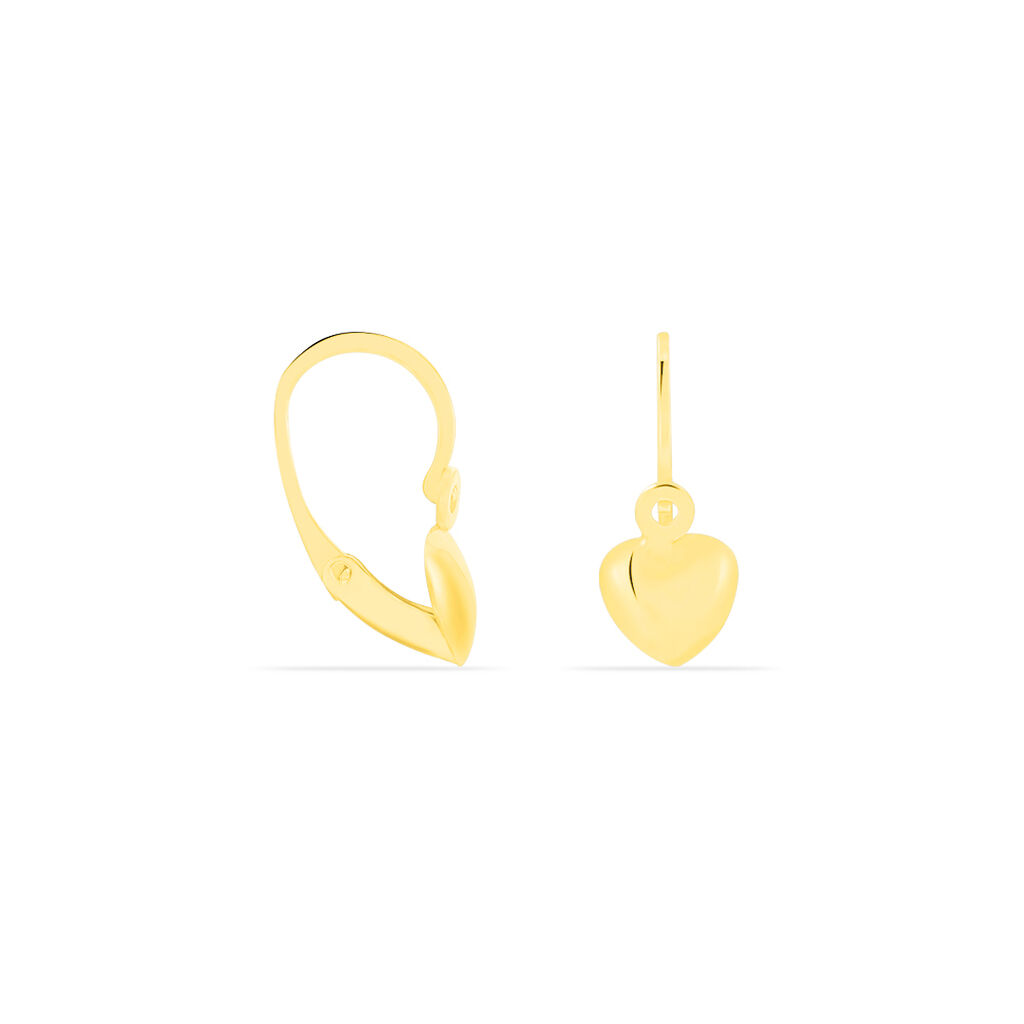 Boucles D'oreilles Pendantes France-marie Coeur Or Jaune