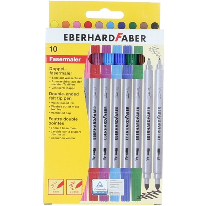 10 Doppelfasermaler - 2 Strichbreiten