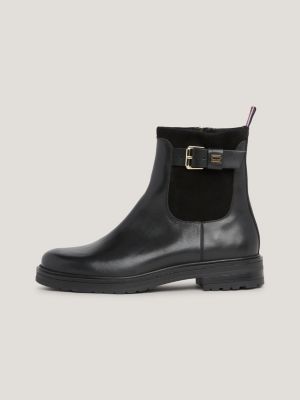 Botas de tornozelo essenciais com fivela de couro