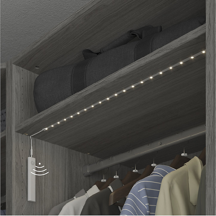 Ruban lumineux à détection Lacerda LED intégrée blanc neutre IP20 300lm 4.5W L.300cm blanc GoodHome