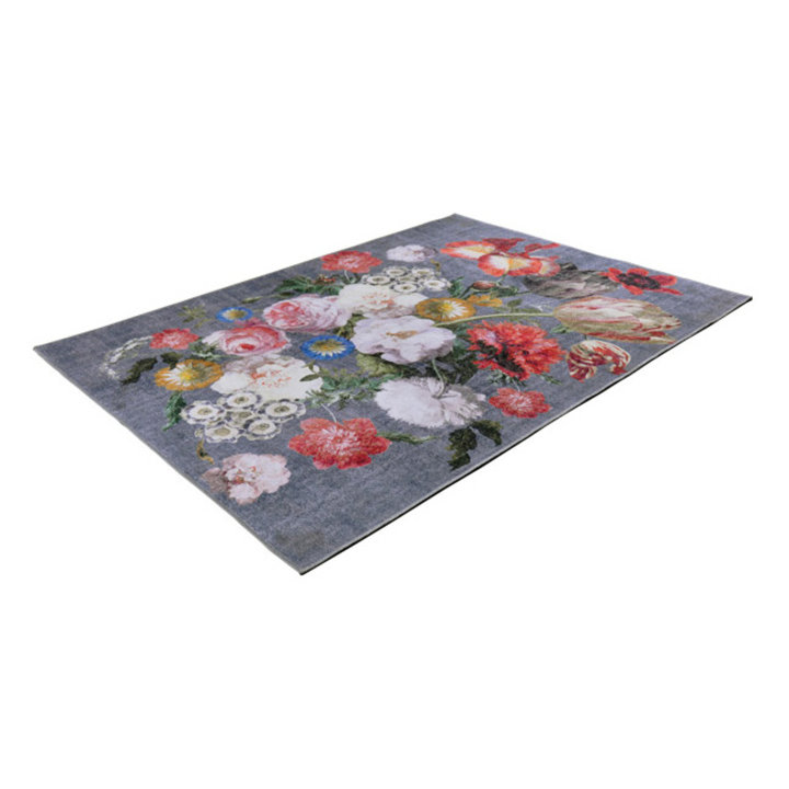 Bloemen vloerkleed - Fleur Grijs | Kleurrijk