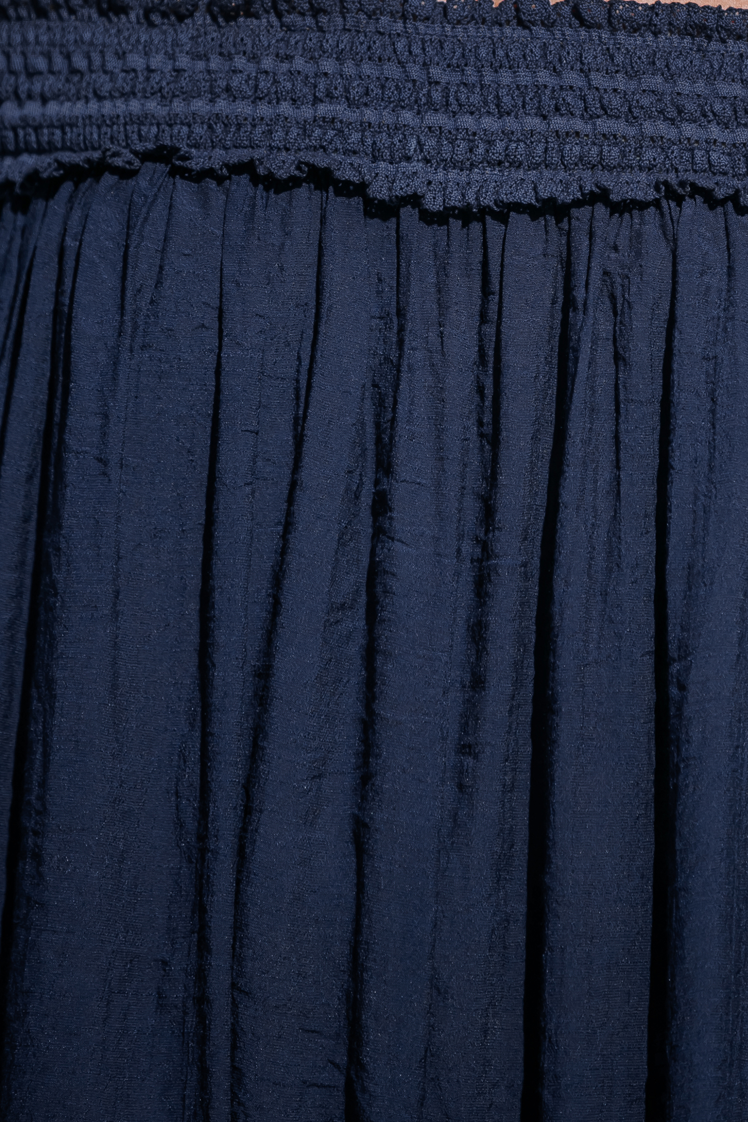Robe cover up à ourlet asymétrique et épaule dénudée bleu marine