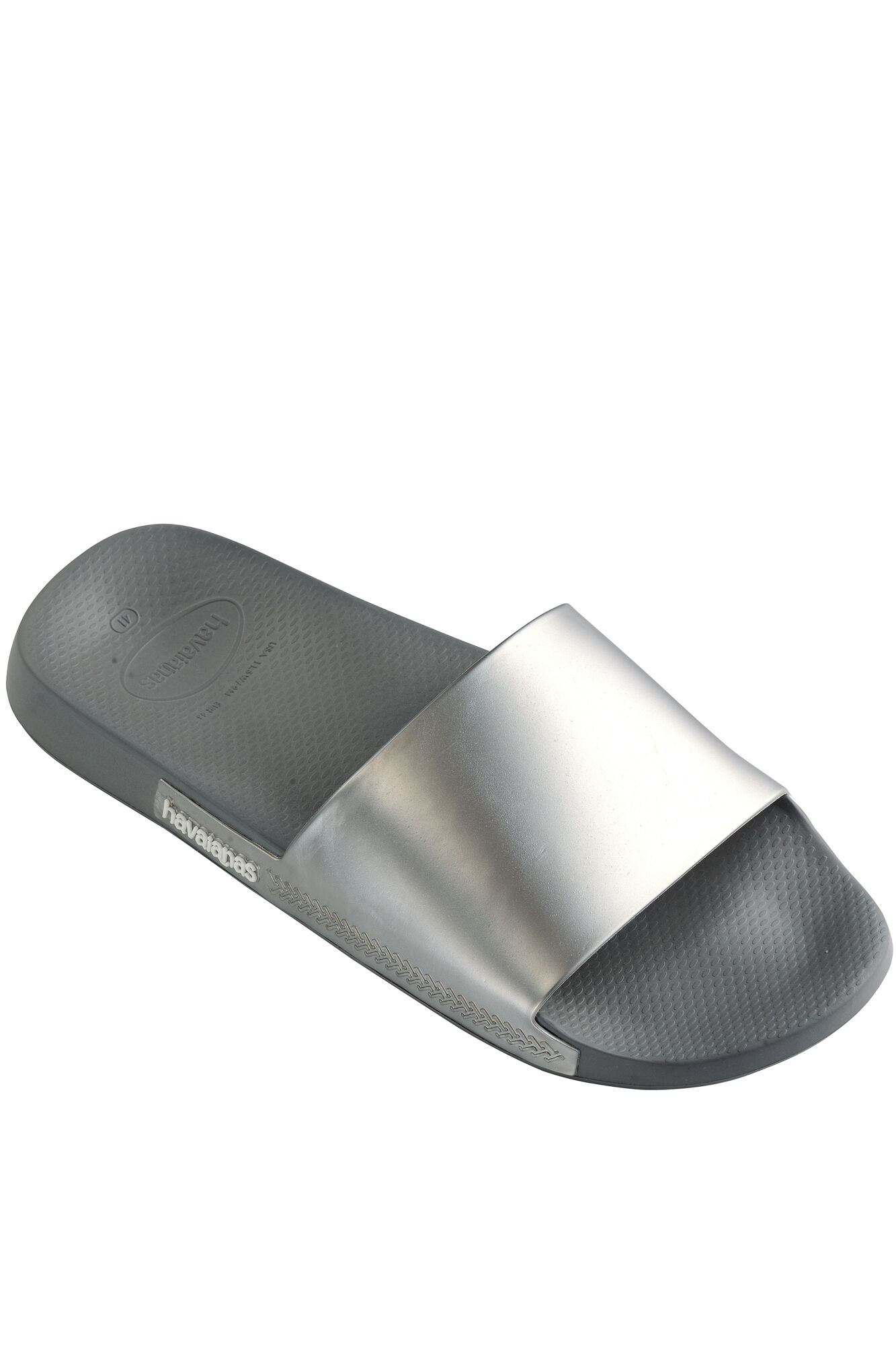 Chinelo Hav. Slide Classic Metálico - cinza