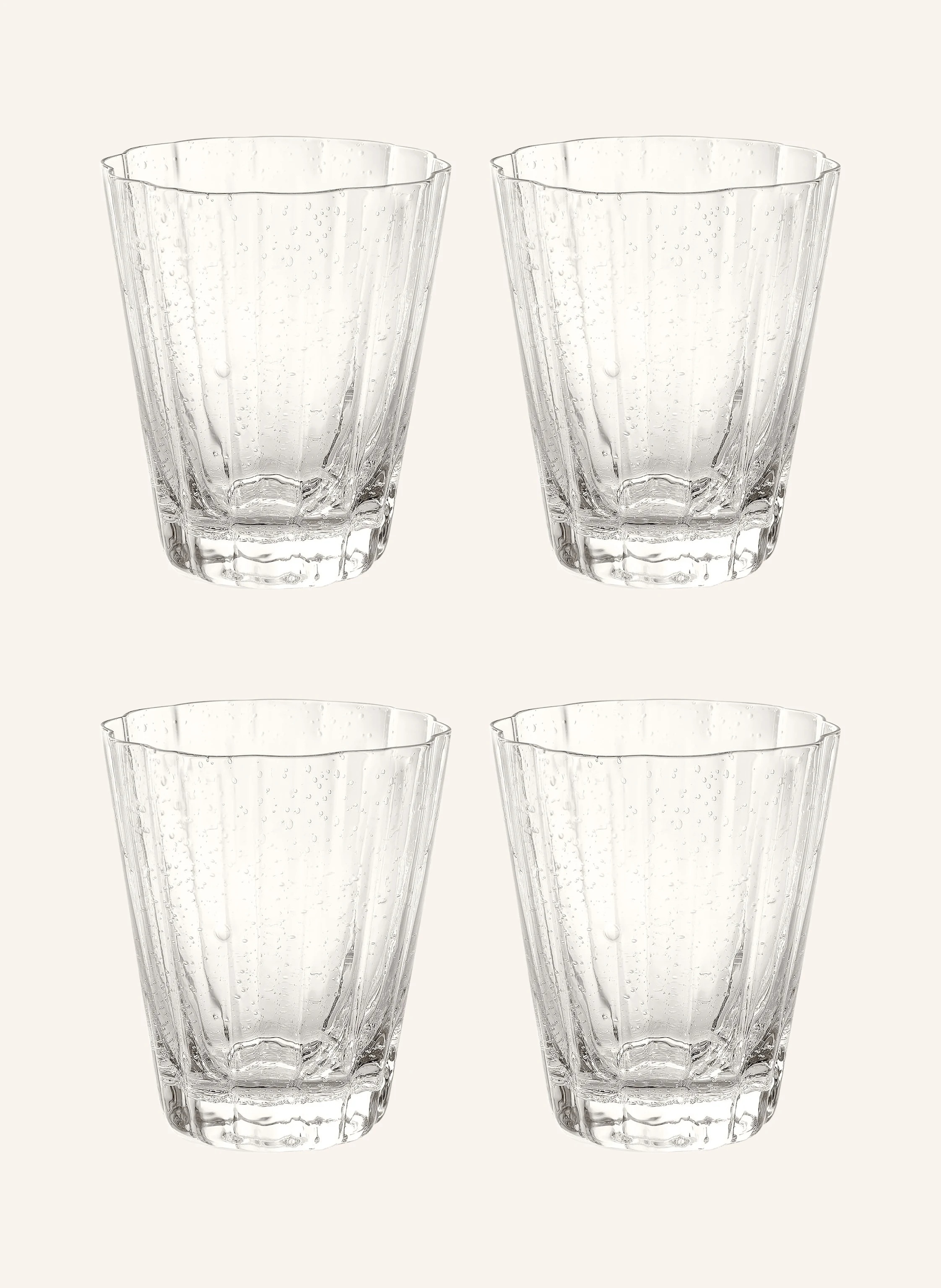 Westwing Collection 4er-Set Wassergläser SCALLOP