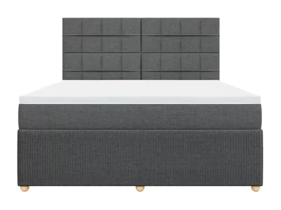 Sommier à lattes de lit avec matelas Gris foncé 180x200cm Tissu