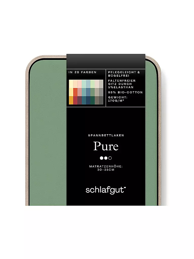 SCHLAFGUT Jersey Spannleintuch PURE 180x200cm Green Mid XL grün