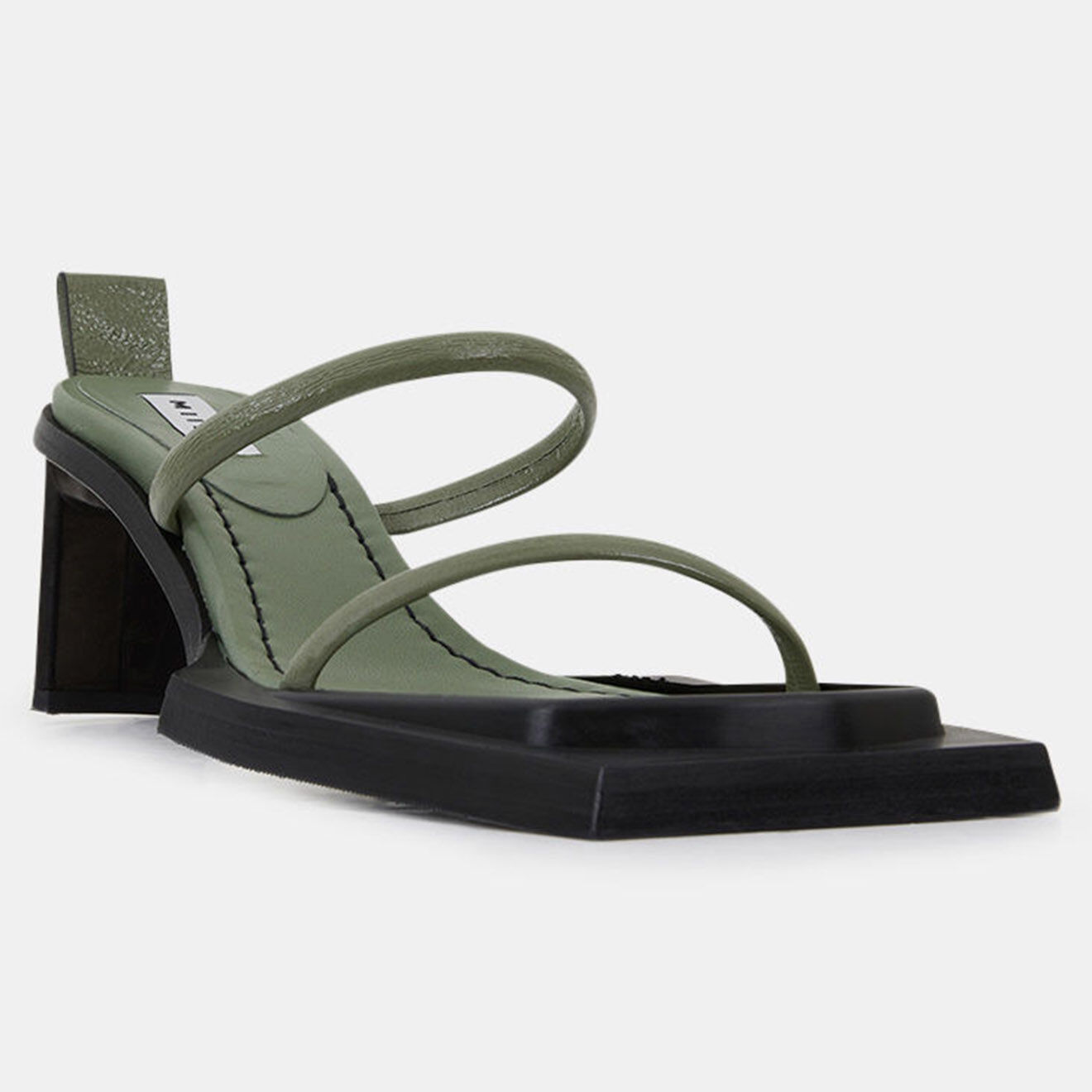 Miista Mules en Cuir verni vertes - Talon 6 cm