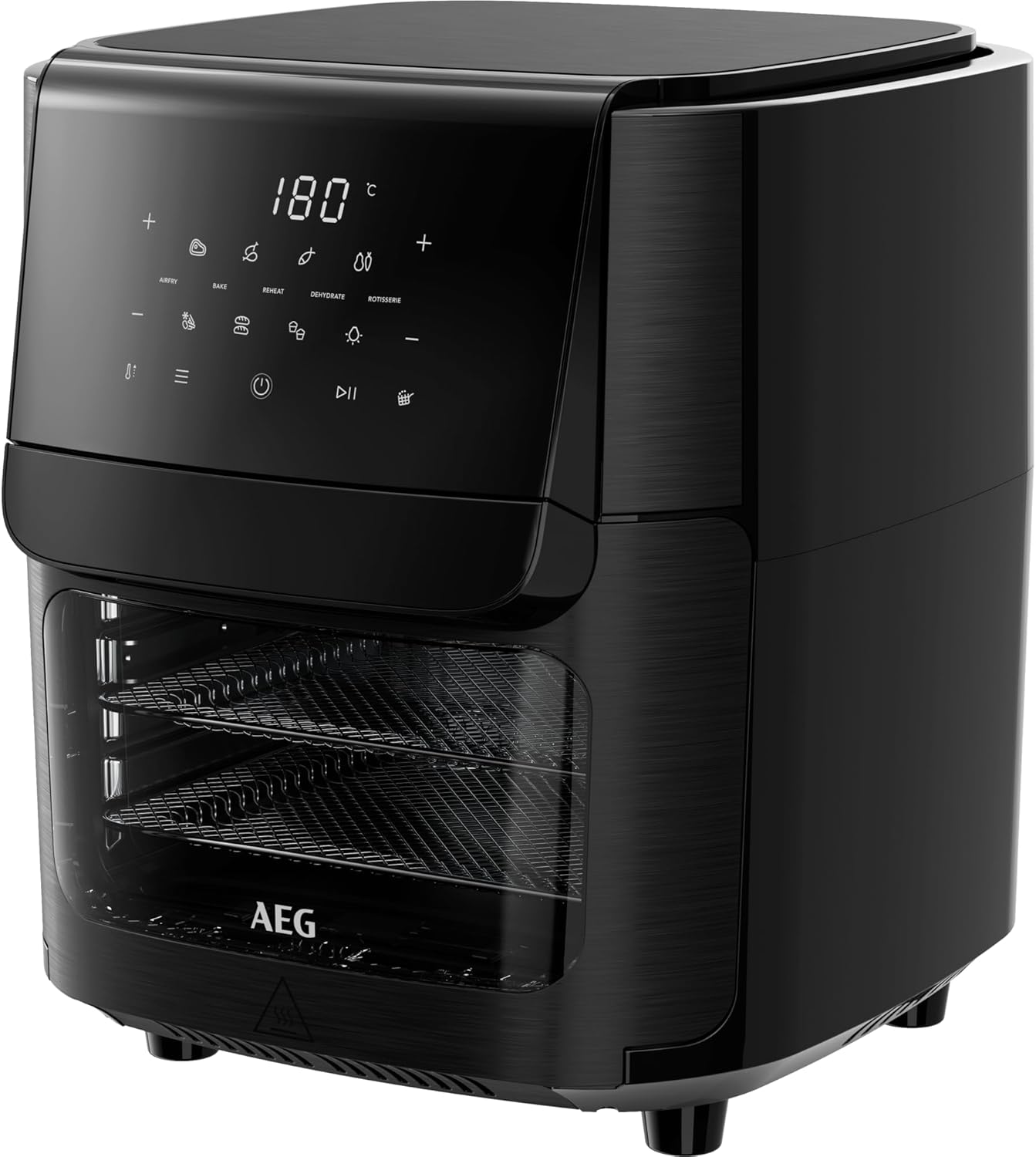 AEG Heißluftfritteuse XXL AAF12B 8000 - Multi-Combo, 12L Fassungsvermögen, 5 Kochmodi, LED-Display, spülmaschinenfest, 1800W, Schwarz, inkl. Spieß- und Dörrfunktion