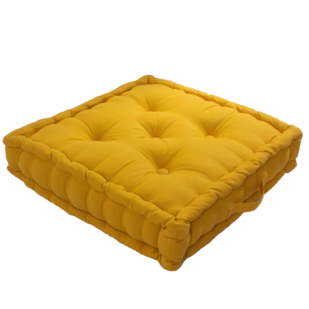 Coussin de sol PANAMA moutarde 50x50x10cm