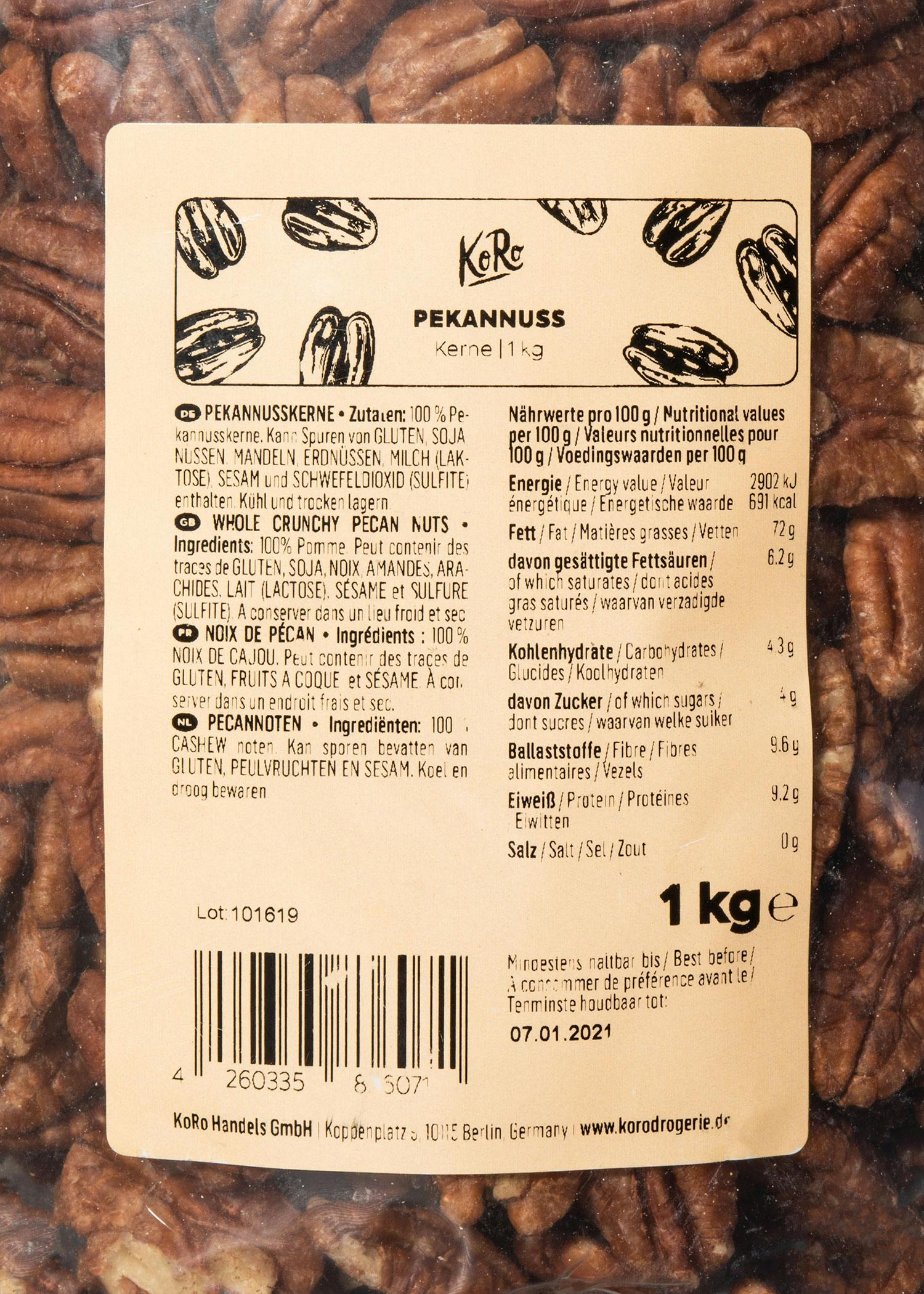 Pekannusskerne 1 kg