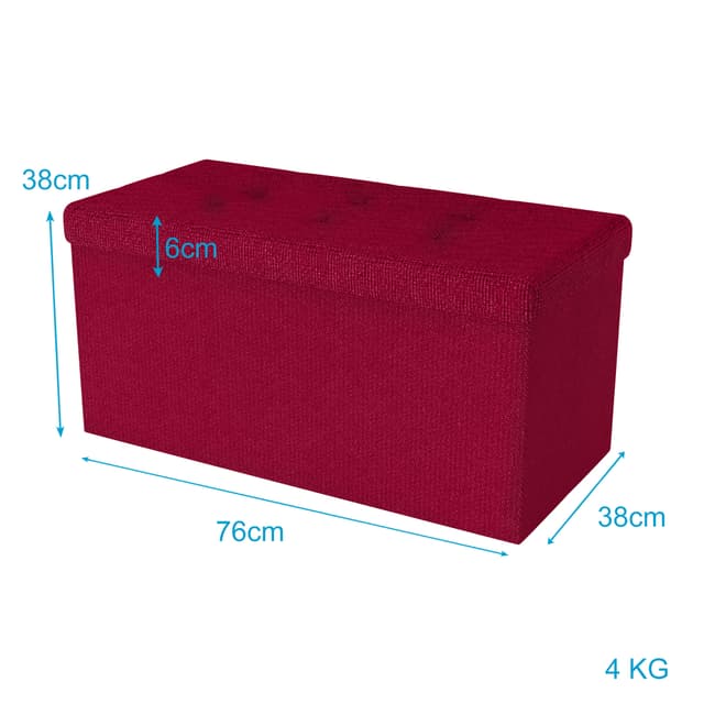 Sammenklappelig Skammel 76x38x38 cm Taburet (rød)