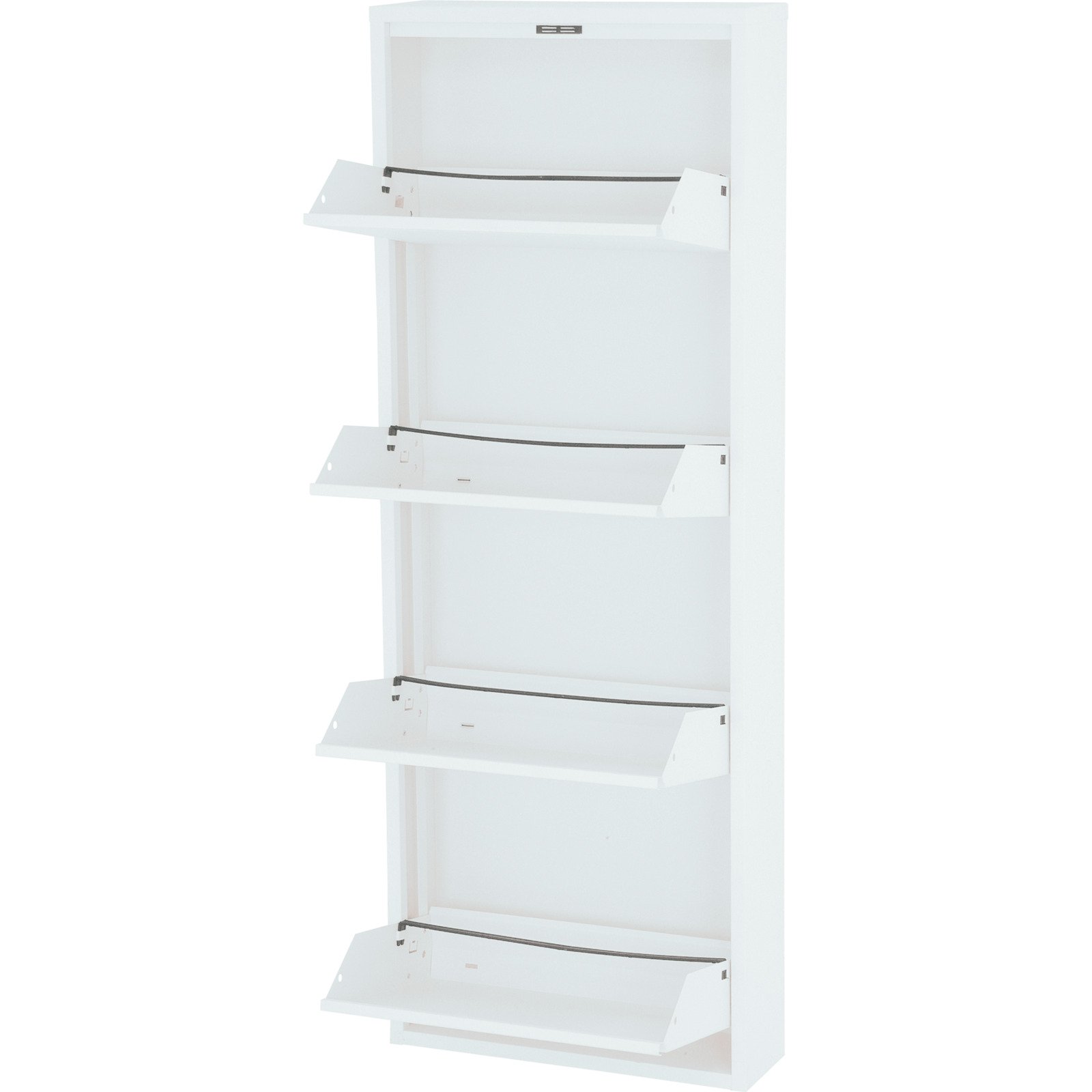 Schuhschrank Berry Metall weiss 51 x 136 x 15 cm