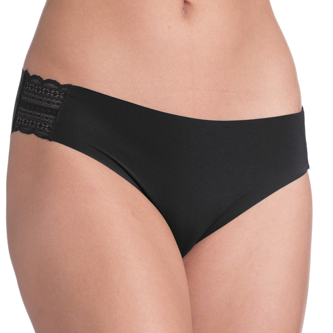 Gina Benotti 3 Damen Slips mit Spitze schwarz