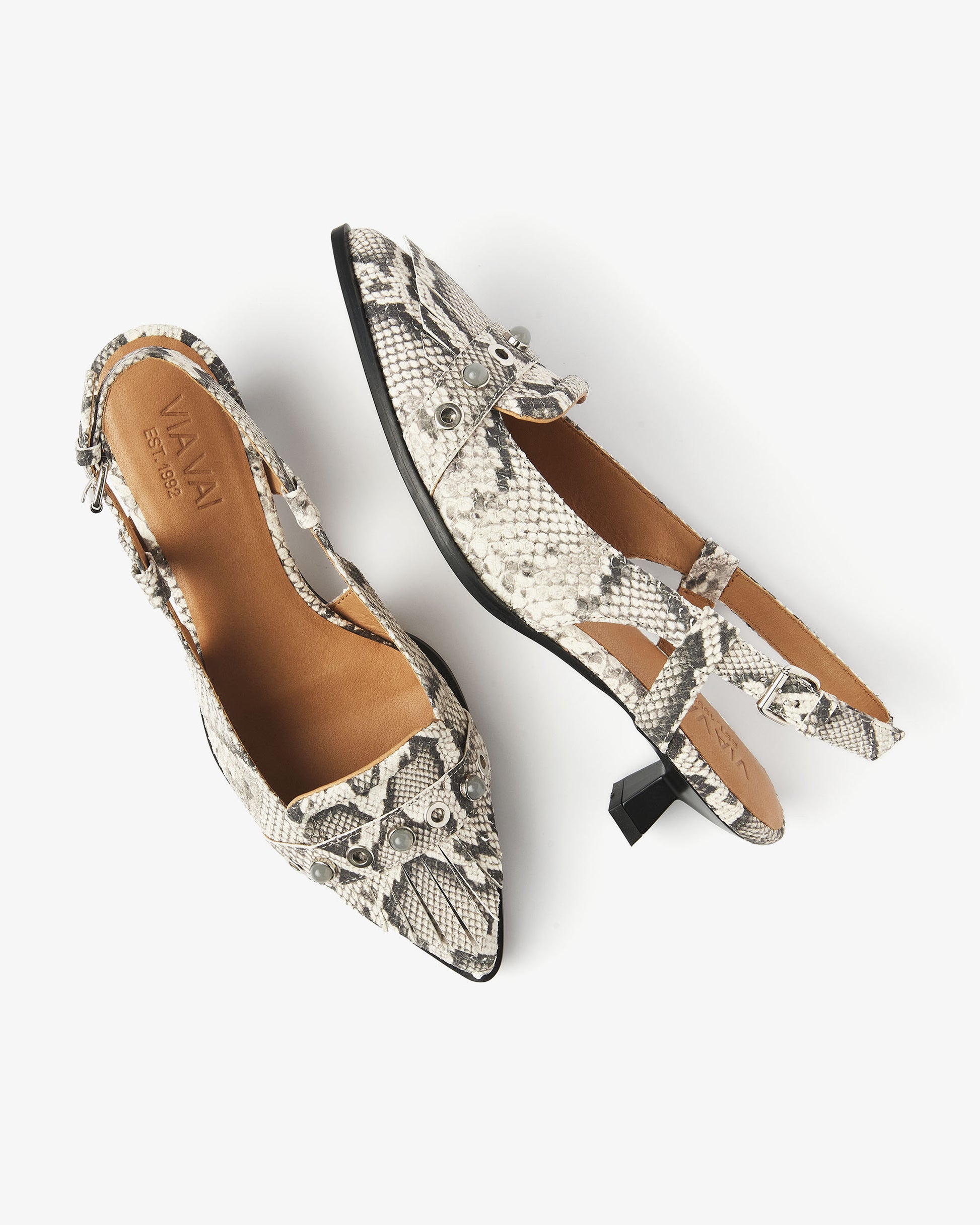 VIA VAI slangenprint slingbacks Lea Aileen