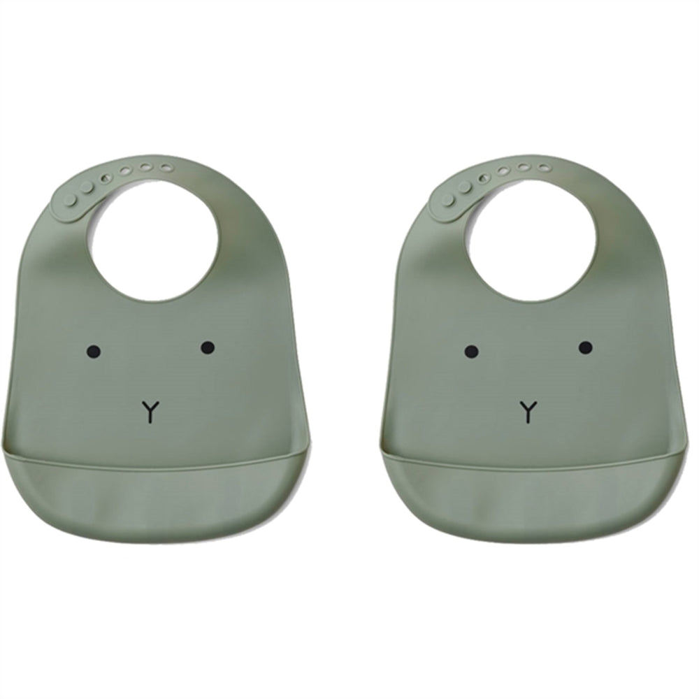 Tilda Silicone Bib Rabbit Faune Green 2 Pak