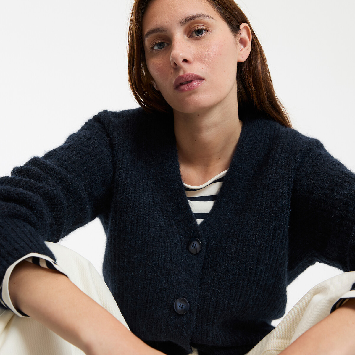 COLEÇÕES LA REDOUTE<br>Colete com decote em V, alpaca mista, assinatura GILDAS