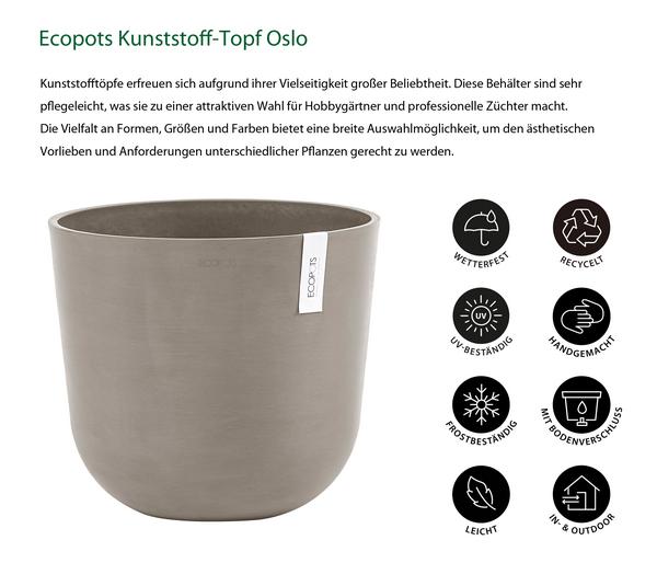 Ecopots Kunststoff-Topf Oslo, rund