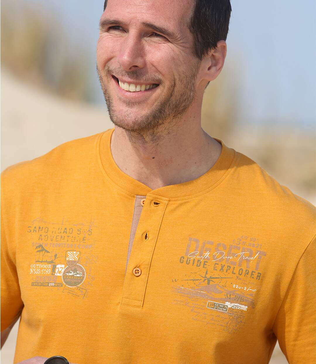Lot de 2 Tee-Shirts Col Tunisien Sand Road