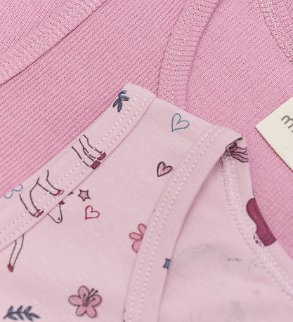 Minymo Undertr?je - 2-pak - Gammelrosa/Dawn Pink m. Enhj?rninger