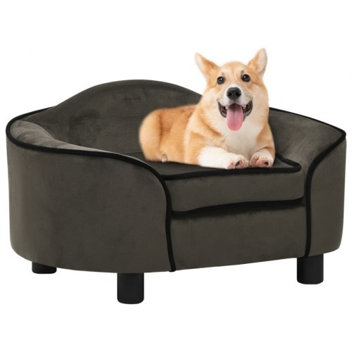 Sofá redondo cinza para cães Vidaxl