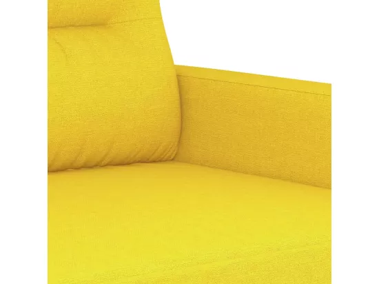 Ensemble de canapés 4 pièces avec coussins jaune clair tissu