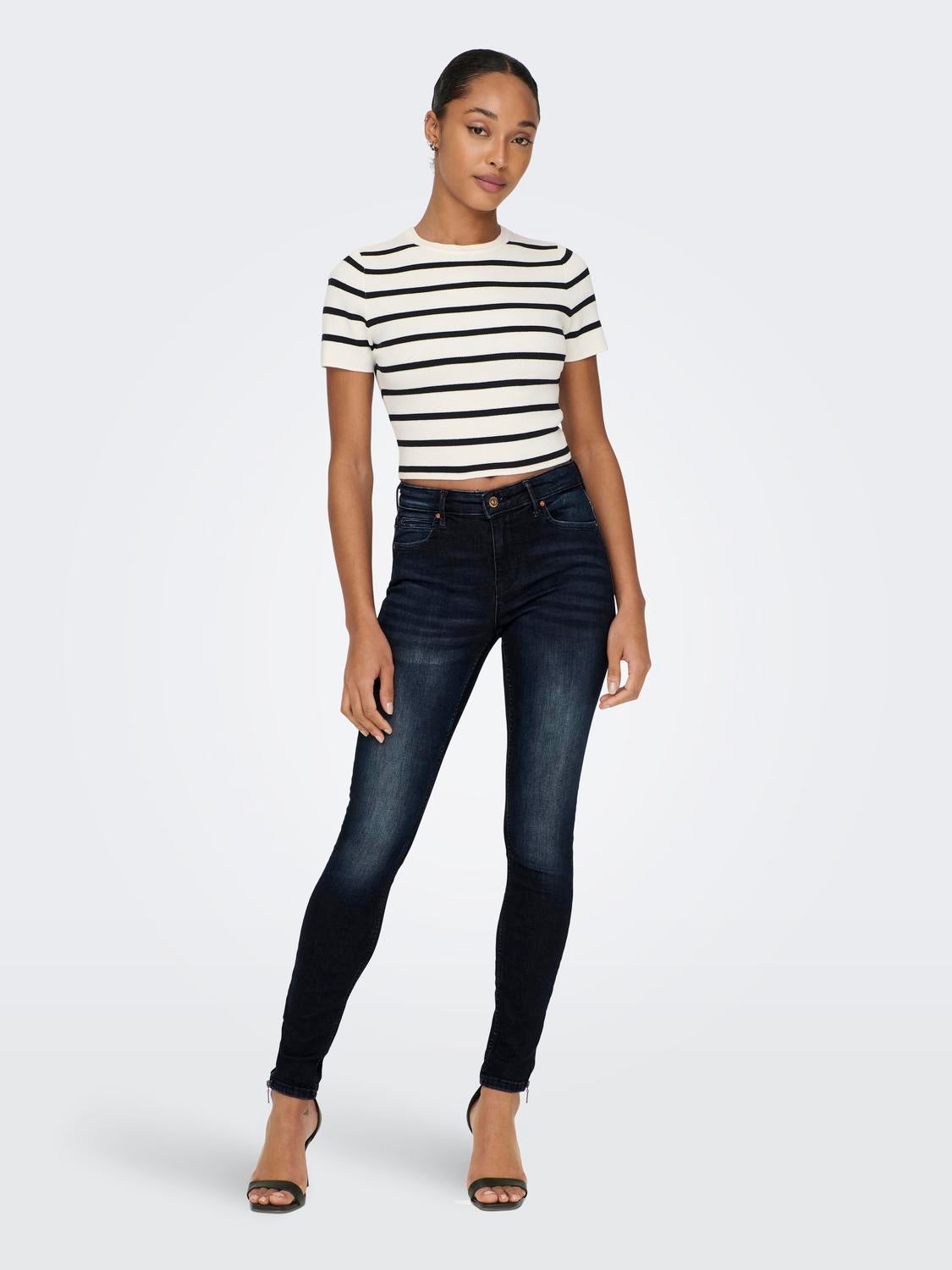 ONLKENDELL Mittlere Taille Skinny Fit Jeans Dark Blue Denim