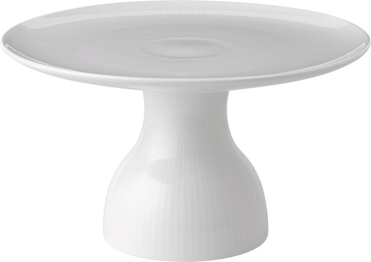 Royal Copenhagen Hvid Riflet Fad på fod 20 cm Hvid