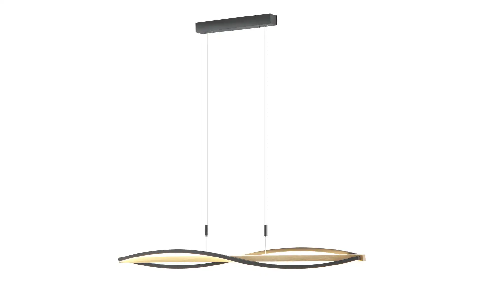 KHG LED-Pendelleuchte, 3-flammig, schwarz/ Eiche