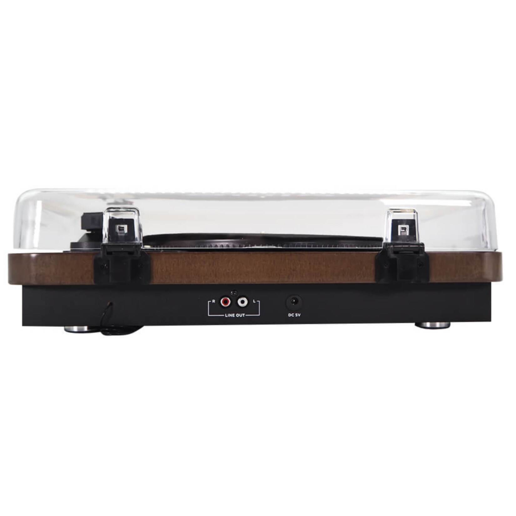 Aiwa GBTUR-120WD Plattenspieler aus Holz, Bluetooth, 3 Geschwindigsstufen, Line-Out, FM-Radio